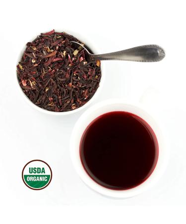 Organic Hibiscus Tea 1LB (16Oz) | Caffeine-Free Herbal Tea | 100% Certified Hibiscus Flowers | Bulk Resealable Bag | 200+ Cups - Buy Online on SooperMarket.com