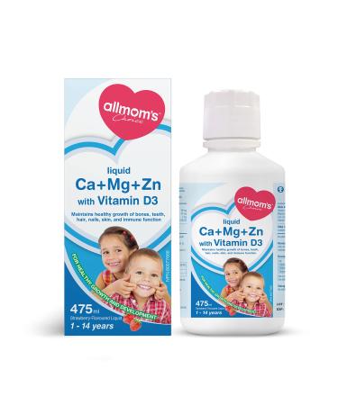 Kids Multivitamin - Calcium Magnesium Zinc with Vitamin D Tasty Even for Picky Eaters Age 1 to 14 Years Essential for Growth Strong Bones Immunity Kids Feel Calm And Relaxed - Allmom's Choice