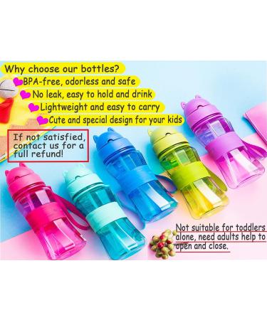 Ecteco 12oz Kids Water Bottle with Straw, Leak Proof BPA-Free Tritan - Blue | Cute, Lightweight, Sturdy | Perfect for School and Outdoor Activities - Buy Online on SooperMarket.com