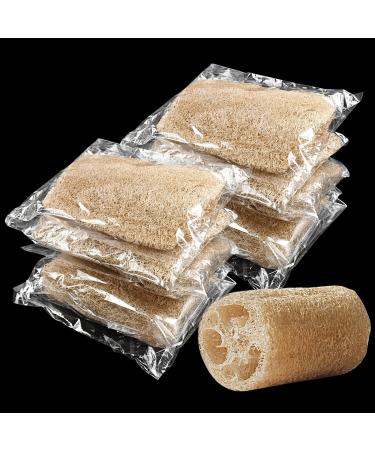 (10 Pcs) Kheoxusa Loofah Individually Wrapped Individually Wrapped Natural Loofahs Individually Wrapped Loofah Exfoliating Body Scrubbers Loofah Luffa Pad Sponge Brush for Travel Bath Shower Spa Hotel
