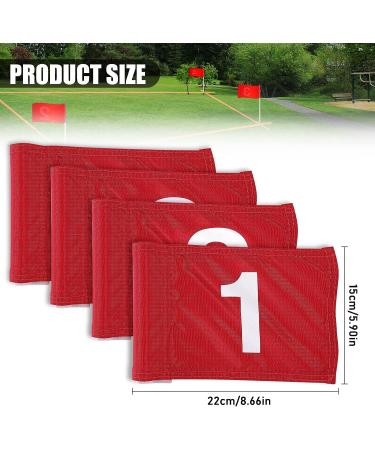 Tobwolf 4PCS Portable 15x22cm Golf Flags for Putting Green - 420D Nylon Practice Targets with Numbered Pins - Indoor/Outdoor Use - Buy Online on SooperMarket.com