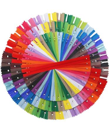 Outuxed Zippers 120pcs 7.8 Inches 12 Inches 16 Inches Mixed Nylon Coil Zippers Colorful Sewing Zippers for Tailor Sewing Crafts  20 Assorted Colors
