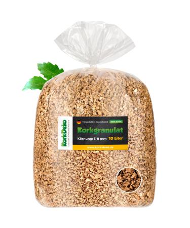 10 liters of cork granulate medium-sized (3-8 mm) (cork substrate cork shot) for terrariums (reptiles) terrarium substrate (chips litter substrate) or decoration/model building
