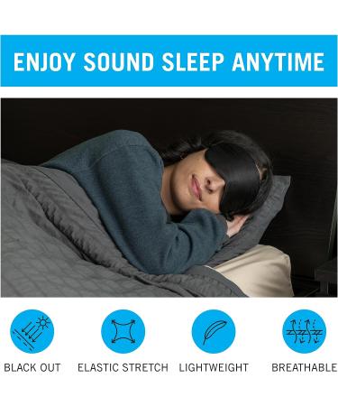 Silk Sleep Mask for Sleeping - Super Soft Mulberry Silk Eye Mask with Elastic Headband for Night Sleeping and Travel - Black - Buy Online on SooperMarket.com
