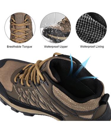 FREE SOLDIER Men's Waterproof Hiking Boots - Lightweight & Breathable Ankle Boots for Trekking - Black/Brown, Size 12 - Buy Online on SooperMarket.com