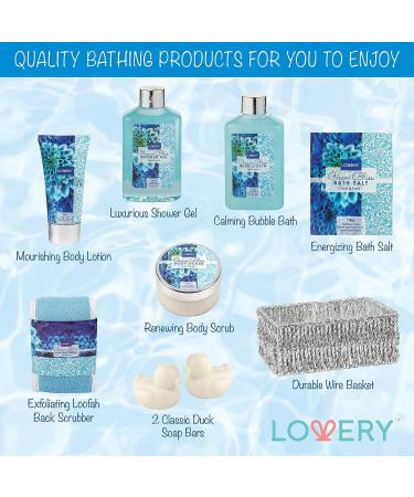 Heavenly Ocean Bliss Home Spa Gift Basket - 9pc Bath & Body Set for Women - Perfect for Father's Day, Wedding, Anniversary, Birthday, Graduation - Buy Online on SooperMarket.com