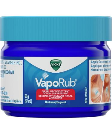 Vicks VapoRub Nasal Decongestant Cough Suppressant Relief from Cold Aches & Pains Chest Rub Ointment Original scent 50 g/57 mL 57 mL Original - Buy Online on SooperMarket.com
