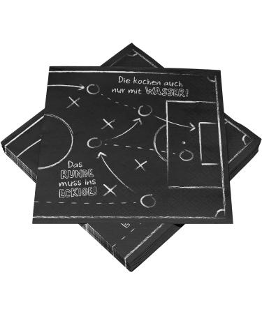 HEKU 100 napkins 3-layer 33x33cm I absorbous and practically packaged i ideal for weddings anniversaries and special occasions football party 33x3cm football party