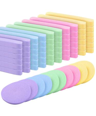60 pieces of compressed face sponges round cosmetic w mme reverser turnbar peeling spa massage sponges make-up tool for face make-up removal washing sponges