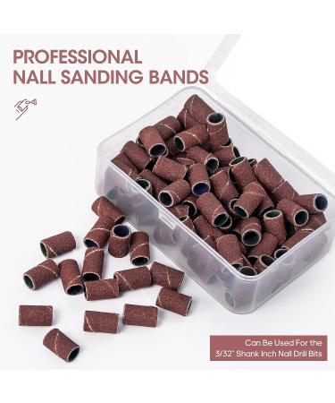 AORAEM 100PCS Nail Sanding Bands Set for Nail Drill - Professional 2.35mm Mandrel Bit for Gel Manicures and Pedicures - Buy Online on SooperMarket.com