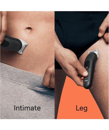 Braun Body Groomer 3 Manscaping Tool For Men With SkinShield Technology Sensitive Comb Wet & Dry 100% Waterproof UK 2 Pin Plug BG3350 Black/Grey - Buy Online on SooperMarket.com