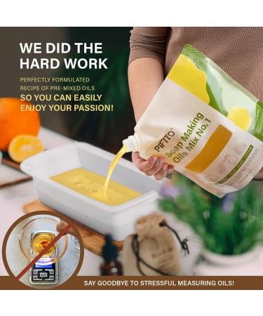 Pifito Soap Making Oils Mix No. 1: 60 Oz Pre-Measured Blend for Cold Process Soap Making - Supplies Included - Buy Online on SooperMarket.com