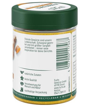 Fuchs Ground Turmeric - 70g Natural Spice for Curries Pasta & Couscous - Eco-Friendly Reusable Can - Buy Online on SooperMarket.com