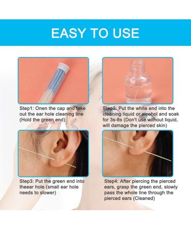 180pcs Ear Piercing Cleaner Disposable Ear Hole Cleaning Floss Piercing Cleaning Line Ear Hole Odor Removal Cleaning Tools - Buy Online on SooperMarket.com