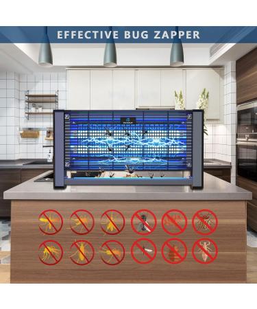 Homesuit Indoor Bug Zapper 20W Electric Mosquito Moth Wasp Insect Fly Trap Light | 3000V Powerful Bug Lamp for Home & Office | Includes 2 Replacement Bulbs - Black - Buy Online on SooperMarket.com