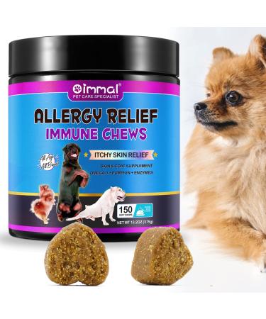 Itchy Dog Skin Relief Anti Itch and Immunity Treats for Dogs Anti Itch for Dogs Dog Allergy Relief w/Omega 3 + Pumpkin + Enzymes Seasonal Allergies Hot Spots Peking Duck Flavor 150 Treats