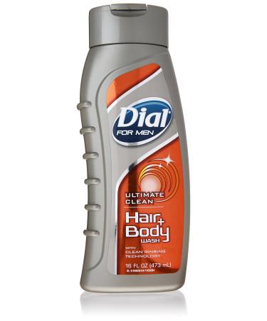Dial for Men Hair + Body Wash Ultimate Clean with Clean Rinsing Technology 16 Fluid Ounces
