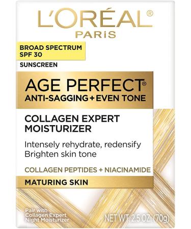 L'Oreal Paris Age Perfect Collagen Expert Anti-Aging Day Moisturizer 2.5 oz - Collagen Peptides & Niacinamide, for Mature & Sensitive Skin - Dermatologist Tested - Buy Online on SooperMarket.com