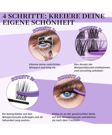 Eyelash Extensions 84 PCs | Z15 B&C Individual Eyelashes | DIY Lash Clusters for Beginners | Reusable Single Eyelash Brushes | D-16mm Lashes for At-Home Extensions - Buy Online on SooperMarket.com