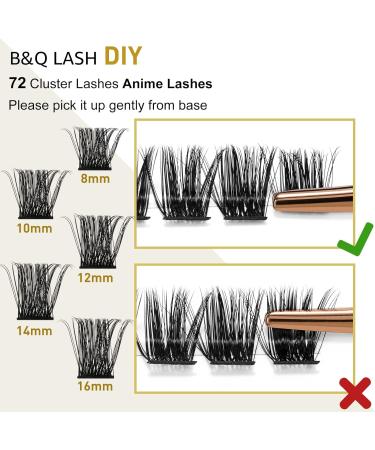 72 D Curl B&Q Lash Clusters | Natural DIY Eyelash Extensions | D-12mm B 07 - Buy Online on SooperMarket.com