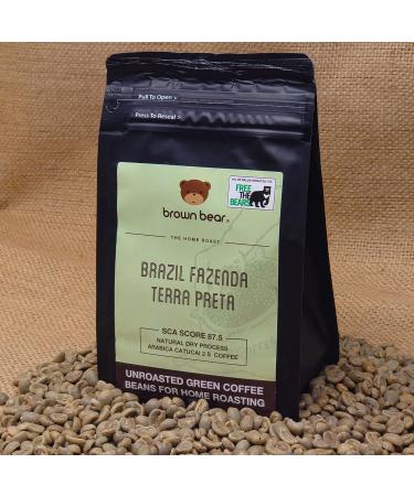 Green Coffee Beans 227g - Brazil Fazenda Terra Preta - Brown Bear - SCA 87.5 Score - Cup of Excellence - Unroasted Raw Coffee Beans for Home Roasters - Natural Dry Process - Buy Online on SooperMarket.com