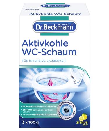 Dr. Beckmann Activated Carbon Toilet Foam Self-Activating Foam 3x 100 g 1 Pack