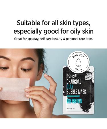 SOOAE Charcoal Clay Bubble Mask - 12 Pack | Carbonated Blackhead Care & Oily Skin Detox | Kaolin Bentonite & Activated Charcoal | Korean Skincare Solution - Buy Online on SooperMarket.com