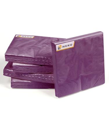 HEKU 100 Purple 3-Layer Napkins - 33x33cm | 5-Pack | Stylish & Highly Absorbent | Perfect for Events & Gastronomy | International Shipping Available - Buy Online on SooperMarket.com
