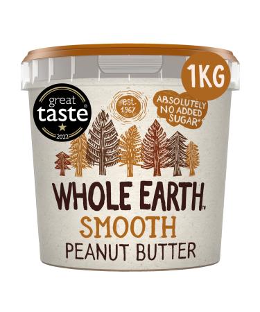 Whole Earth Creamy Peanut Butter Spreadable Cream Natural Source of Vegetable Protein Gluten-Free Vegan Pack of 1kg Smooth 1 kg (Pack of 1)