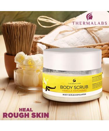 Organic Vanilla Patchouli Body Scrub Exfoliator | Deep Cleanse Soft Skin & Acne Treatment | Ideal for Self Tanning - Buy Online on SooperMarket.com