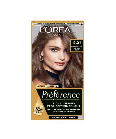 L'Oreal Paris Preference Hair Dye Long Lasting Luminous Permanent Hair Colour 6.21 Zurich (Packaging may vary) ZURICH 6.21