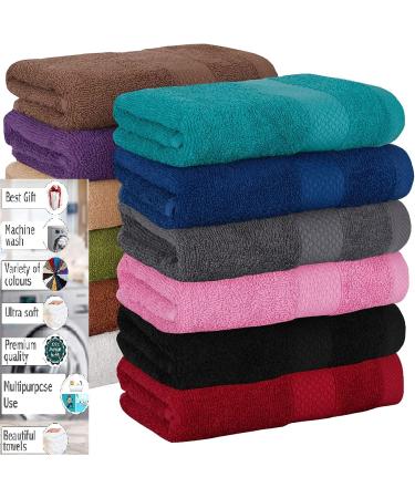 12 Pack 13x13-Inch Fast Drying Terry Cotton Washcloths - Extra Absorbent Multi-Color Face Cloths/Dishcloths Set - Buy Online on SooperMarket.com