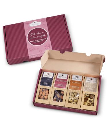 Wellnuss "Ladiesnight"-Premium Gift Set for Women *** Vegan *** I Nuss-Snacks I gift idea for women girlfriend mother sister (4 snacks in the gift box best of nuts vegan) Best of nuts (vegan)4 snacks in the gift box