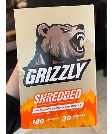 GRIZZLY SHREDDED Thermogenic Fat Burner Energy Lean Muscle Caffeine HMB - Buy Online on SooperMarket.com