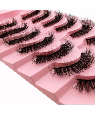 7 Pairs of 3D False Eyelashes Cat Eye Fluffy Volume Curly Cat-Eye Artificial Eyelashes Natural Look Reusable Handmade Faux Mink Makeup Eyelashes (7P-HR-Z03) - Buy Online on SooperMarket.com