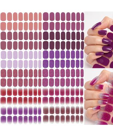 NAILDOKI Nail Stickers 12Sheets x 16 Pieces Full Wraps Nail Polish Strips Self-Adhesive Gel Nail Art Decals for Women Girls A1-19