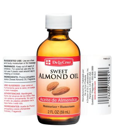 De La Cruz Sweet Almond Oil - 2 fl oz (Pack of 2) - Expeller Pressed for Skin and Hair - Buy Online on SooperMarket.com