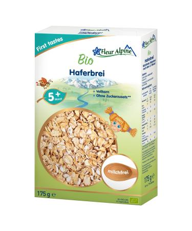 Fleur Alpine Bio Baby porridge oats - evening porridge baby oatmeal |Nutritious porridge |Easy preparation |Cereal porridge 5+ months without adding sugar |7 portions oat 1 piece