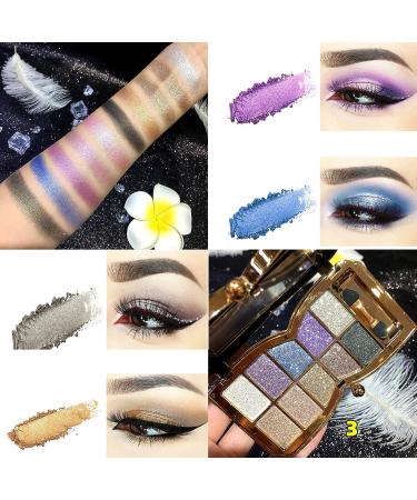 UIFCB Glitter Eyeshadow Palette - 10 Sparkling Colors | Highly Pigmented Long Lasting Makeup Set - Gold (Type 3) - Buy Online on SooperMarket.com