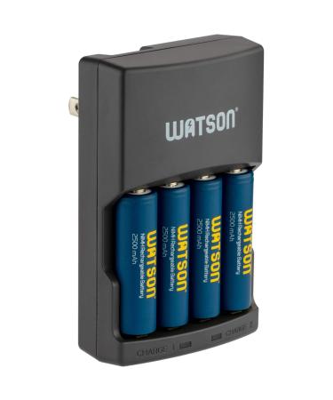 Watson Rapid Charger with 4 AA NiMH Rechargeable Batteries (2500mAh)