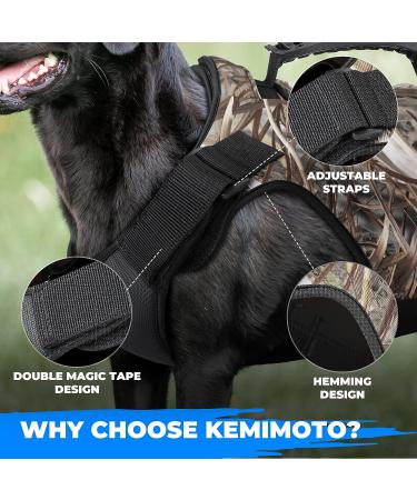 Kemimoto Camo Neoprene Dog Hunting Vest - 5mm Thick Chest Protection - Adjustable & Comfortable for Medium Dogs - Buy Online on SooperMarket.com