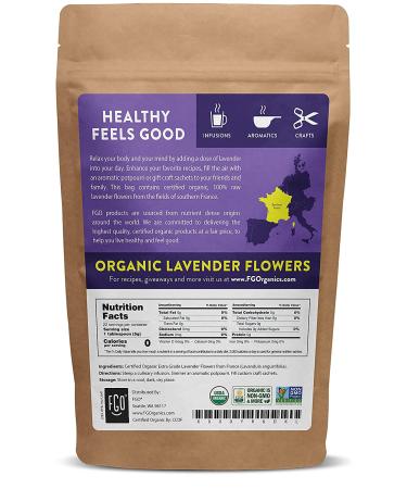 Organic Dried Lavender Flowers - 4oz Resealable Bag | Perfect for Tea, Baking & DIY | 100% Raw from France - Buy Online on SooperMarket.com