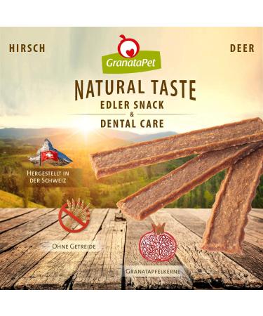 Granatapet Natural Taste Noble Snack Hirsch | Grain-Free & Sugar-Free Dog Treats | Tasty Reward for Dogs | 90g (2 Pack) - Buy Online on SooperMarket.com