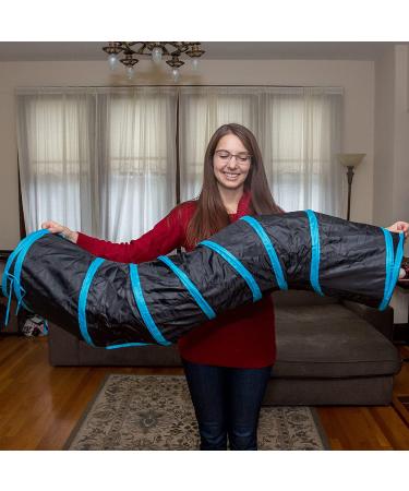 PetLike S-Way Cat Tunnel: Collapsible Interactive Hideaway Toy with Ball - Black - Buy Online on SooperMarket.com