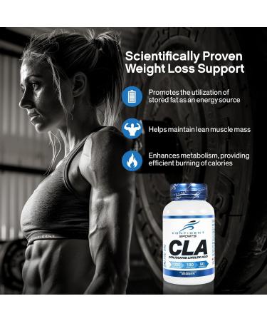 CONFIDENT SPORTS CLA (Conjugated Linoleic Acid) 1000 mg - 90 Softgels 90 count (Pack of 1) - Buy Online on SooperMarket.com