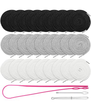 30 Pcs 66 Inches XL Lengthened Drawstring Replacement Drawstring Cords Hoodie String Replacement Clothing Drawstring with 3 Pcs Flexible Easy Threaders for Sweatpants Hoodies Pants Jackets Coats