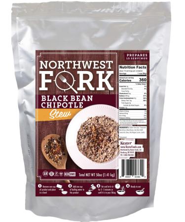 NorthWest Fork Black Bean Chipotle Stew (Gluten-Free, Non-GMO, Kosher, Vegan) 15 Serving Bag - 10+ Year Shelf Life
