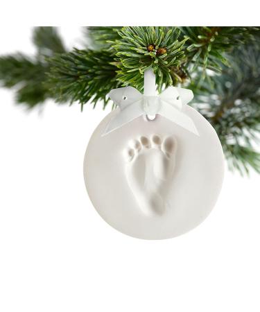 Tiny Ideas Baby Handprint/Footprint Ornament Kit - Holiday Gift/Nursery D cor - Creative Baby Gift & Registry Addition - Stocking Stuffer/Christmas Idea - White Ornament - Buy Online on SooperMarket.com