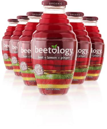 Beetology Organic Beet, Lemon and Ginger Juice 8.45oz (6 Pack) Lemon Ginger