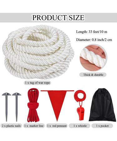ELCOHO 15ft Soft Polypropylene Tug of War Rope Set with Flag - Fun Team Building Game for Kids & Adults Ideal for Family Reunions & Outdoor Activities - Buy Online on SooperMarket.com